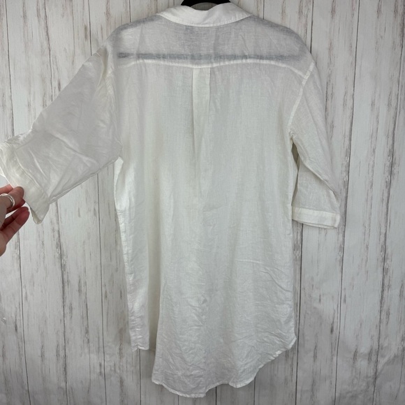 Tahari NWT linen blend medium button down - Picture 4 of 7